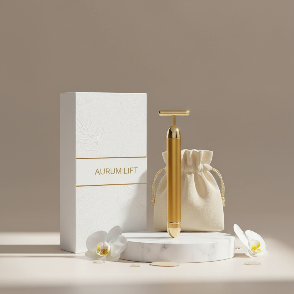 24K Gold Energy Beauty Bar Electric Facial Massage Roller